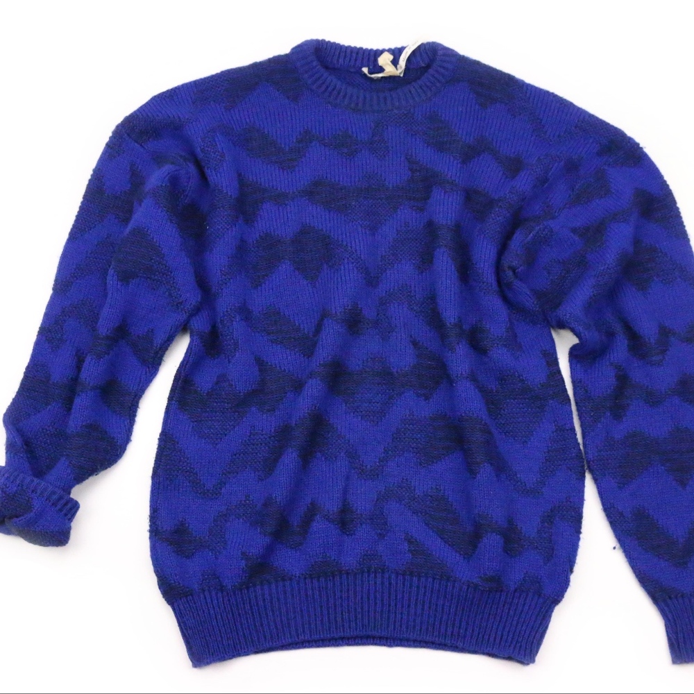 Vittorio Firenze Mens Vintage Sweater Blue Dress